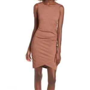 NWT Leith Ruched Body-Con Sleeveless Knit Dress In Coral Cedar Heather, S